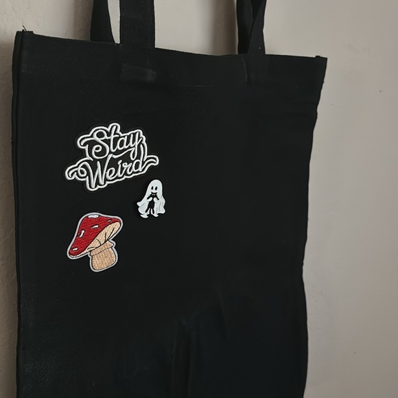 Stay Weird Patch Canvas Bag - Picture 2 of 6